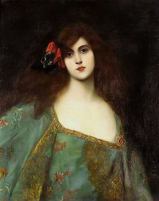 Portrait of a Woman in a Green Robe