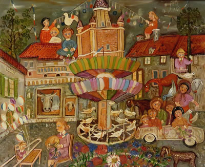 La Fete au Village by Émile Crociani - Auction record, sale price, and art valuation. Compare with similar artists and explore comparable artworks.