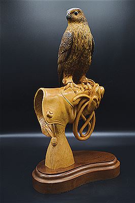 Saker Falcon on a glove by Bill Prickett - Auction record, sale price, and art valuation. Compare with similar artists and explore comparable artworks.