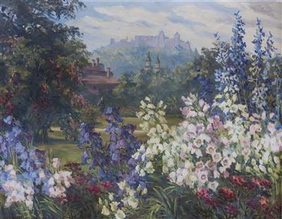 Festung Hohensalzburg mit Glockenblumen im Sommer by Helene Paula von Pausinger - Auction record, sale price, and art valuation. Compare with similar artists and explore comparable artworks.
