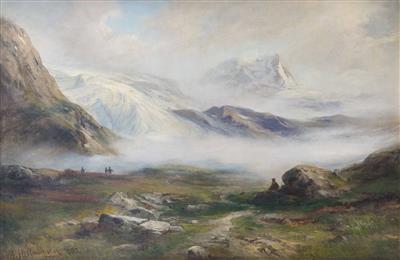 Aufheiterung nach Regentag, Bergwanderer-Motiv aus dem Stubaital-Tirol