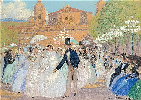 Salida de la iglesia de San Nicolás by Manuel Losada - Auction record, sale price, and art valuation. Compare with similar artists and explore comparable artworks.