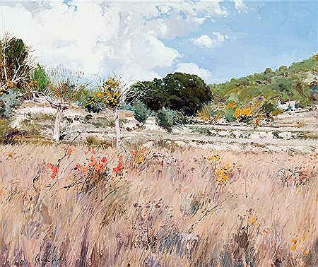 Paisaje con flores