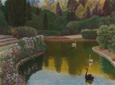 Pond at Miramare by Karl Hofmann - Auction record, sale price, and art valuation. Compare with similar artists and explore comparable artworks.
