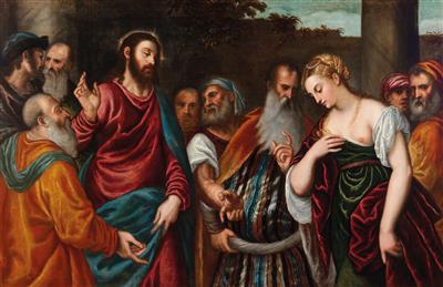 Christ and the Adulteress by Polidoro De Renzi - Auction record, sale price, and art valuation. Compare with similar artists and explore comparable artworks.