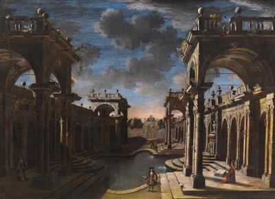 Elegant figures in an idealised architectural landscape by Antonio Visentini - Auction record, sale price, and art valuation. Compare with similar artists and explore comparable artworks.