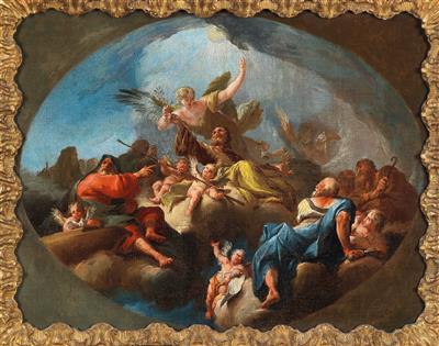 Die Glorie des heiligen Joseph mit Noah und der Opferung Isaaks