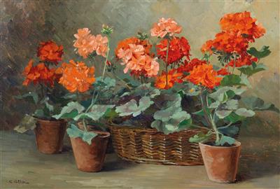 Pots of Geraniums by Camilla Gobl-Wahl - Auction record, sale price, and art valuation. Compare with similar artists and explore comparable artworks.