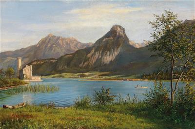 View of Wolfgangsee with Zinkenbach, Rettenkogel and the Wolfgangsee Schlößl