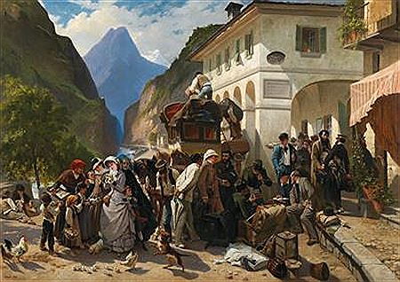 Customs at the Simplon by Pierre Francois Eugène Giraud - Auction record, sale price, and art valuation. Compare with similar artists and explore comparable artworks.