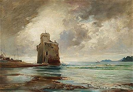 The Saracen tower in the bay of Rapallo