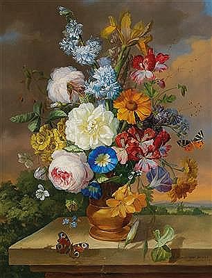 Large bouquet of flowers with butterfly