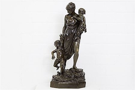 "Young mother with two kids"