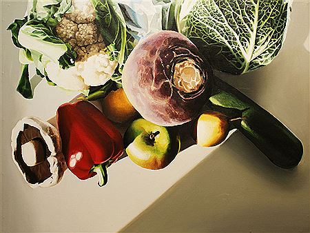 STILL LIFE OF FRUIT AND VEGETABLES