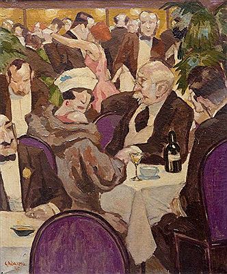 Figures in a restaurant
