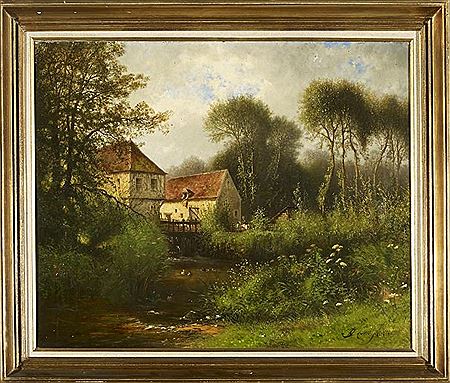 "Paysage animé à l'écluse" by Adolphe Jean Louis Thomas - Auction record, sale price, and art valuation. Compare with similar artists and explore comparable artworks.