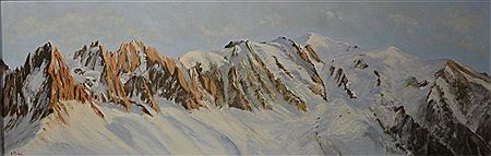 Panorama du Mont Blanc, les aiguilles de Chamonix