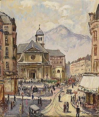 Grenoble, place Grenette et église Saint-Louis by Raymond Gaudet - Auction record, sale price, and art valuation. Compare with similar artists and explore comparable artworks.