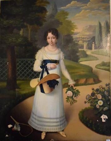 Portrait de jeune femme dans un parc