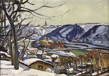 Neige près de Lyon, l’Île Barbe