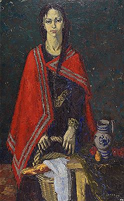 La femme à châle rouge