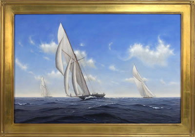 Three yachts racing