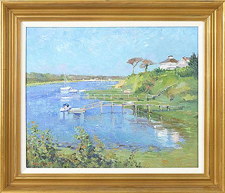 Cape Cod, Contemporary, Boats in an inlet