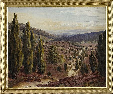 Blick auf den Totengrund bei Wilsede in der Lüneburger Heide by Karl P Schmauser - Auction record, sale price, and art valuation. Compare with similar artists and explore comparable artworks.