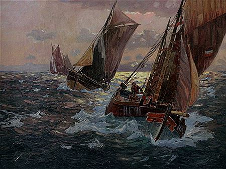 Sample artwork by Paul Teschinsky (1900), known for marine painting - View similar artists and auction records