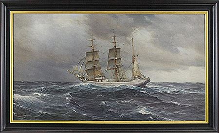 "Dreimastbark auf hoher See", 1920