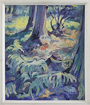 "Waldboden mit Farnkraut", (19)76