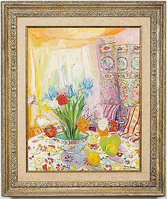 Floral Still Life with Interior Scene