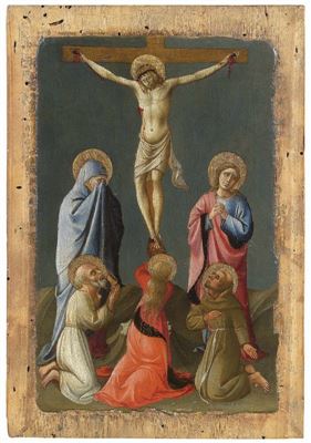 Cristo in croce con la Madonna e i Santi Giovanni Evangelista, Gerolamo, Maria Maddalena e Francesco by Domenico Michelino - Auction record, sale price, and art valuation. Compare with similar artists and explore comparable artworks.