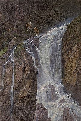 Chamois et cascade, 1941