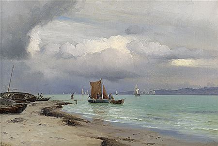Segelschiffe im Øresund bei aufziehendem Gewitter