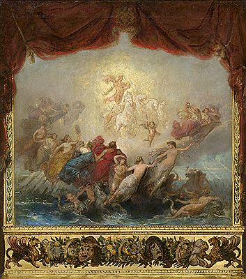 Apollon mit den Horen. Entwurf für einen Theatervorhang