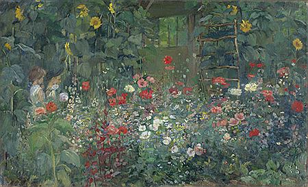 Blumengarten mit zwei Kindern by Dora Hitz - Auction record, sale price, and art valuation. Compare with similar artists and explore comparable artworks.