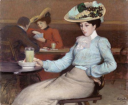 L'élégante au verre d'absinthe by Gustave Poetzsch - Auction record, sale price, and art valuation. Compare with similar artists and explore comparable artworks.