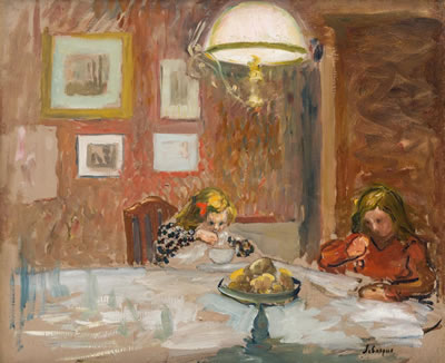 Les enfants dans la salle a manger