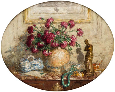 Vase d'Oeillets sur la Commode