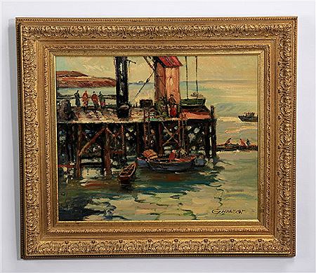 Sailboats tied to an industrial dock by G Henson - Auction record, sale price, and art valuation. Compare with similar artists and explore comparable artworks.