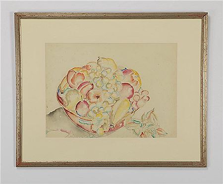 Still life depicting an overflowing bowl of fruit by Gertrude Capolino - Auction record, sale price, and art valuation. Compare with similar artists and explore comparable artworks.