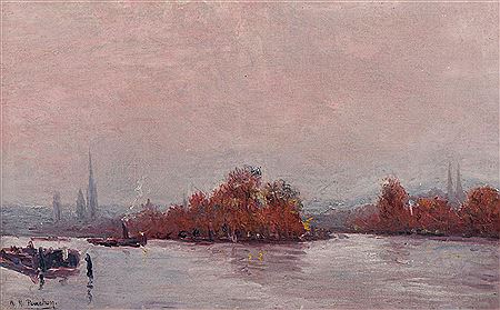 Coucher de soleil sur la Seine à Rouen
