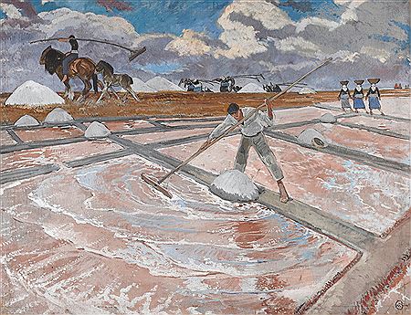Sample artwork by Mathurin Meheut (1882 - 1958), known for abstract imagery, figures, marine, book illustrations, drawings, horses - View similar artists and auction records