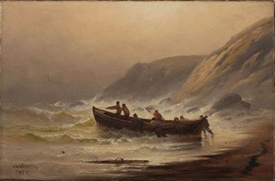Figures Launching a Boat