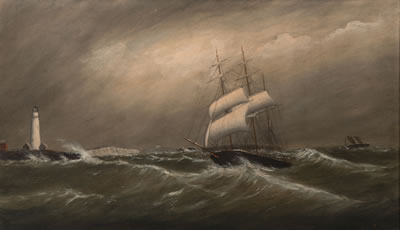 Ship in a Gale off Boston Light