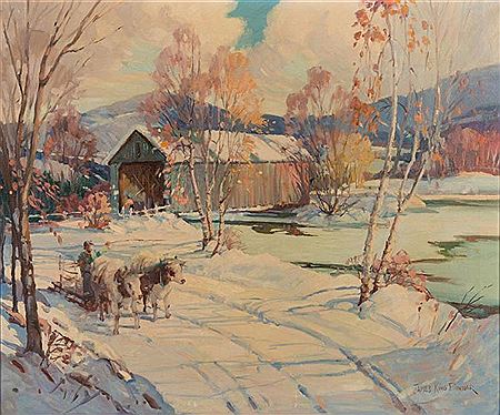 Vermont Covered Bridge in Snow