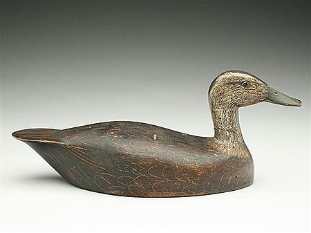 High neck hollow carved black duck