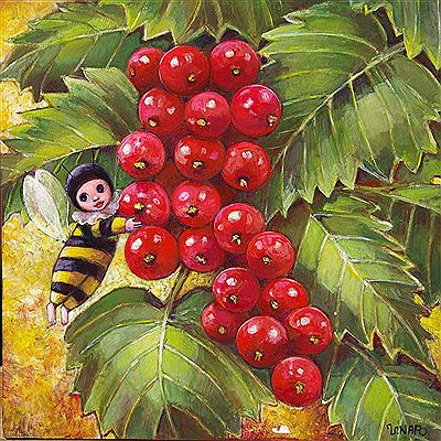 Abeille et groseille