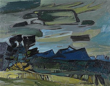FOOTHILLS EVENING; 1950 by Luke Lindoe - Auction record, sale price, and art valuation. Compare with similar artists and explore comparable artworks.